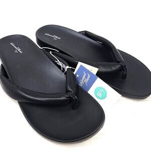 Universal  Thread New Black Flip Flops  Thong Slides Padded Comfort Size 9.5